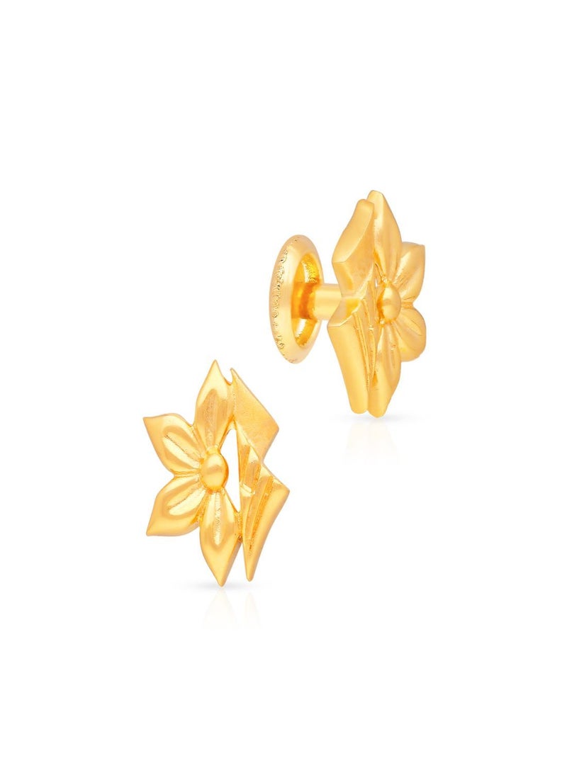 Malabar Gold and Diamonds قرط أذن من الذهب الأصفر عيار 22 قيراط 916 EG1174680Y للنساء  - Image 1