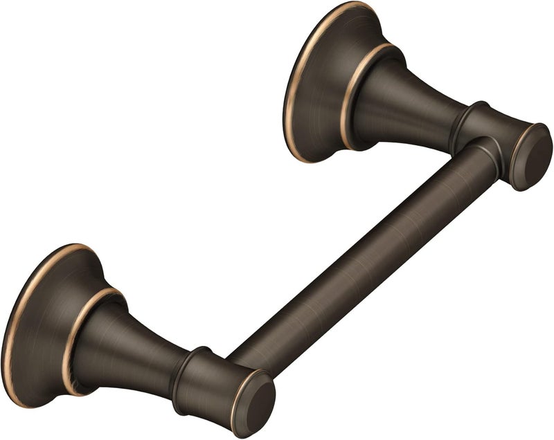 Moen Ashville Mediterranean Bronze Pivoting Paper Holder Wall Mount Traditional Toilet Roll Holder DN7908BRB - Image 1