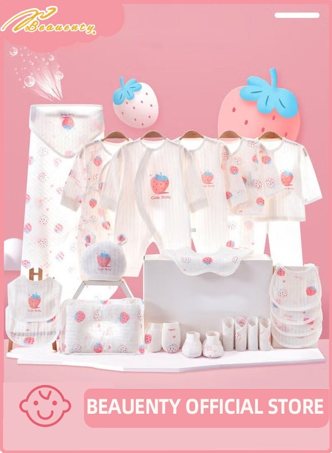 بيوينتي 24PCS مجموعة هدية الطفل حديث الولادة ، مجموعة هدية Layette حديث الولادة للأولاد والبنات ، ملحقات الملابس الأساسية للأطفال مع بطانية الطفل ، 100٪ قطن ممتاز ، للربيع الصيف الخريف الشتاء أربعة مواسم 59CM لمدة 0-3 أشهر - Image 4