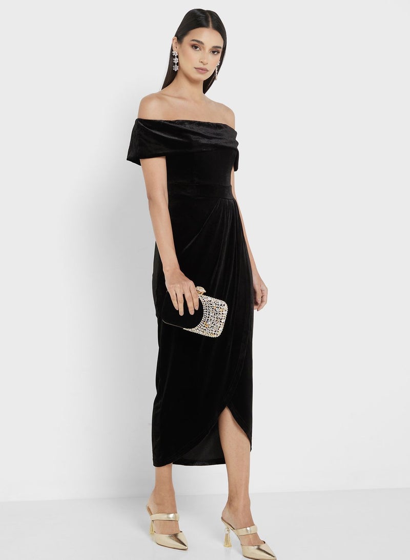 Ella Limited Edition Velvet Off-Shoulder Dress - Image 1
