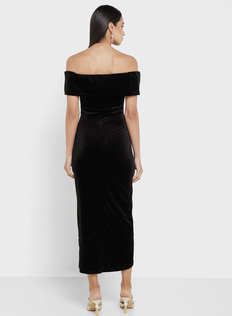 Ella Limited Edition Velvet Off-Shoulder Dress - Image 2