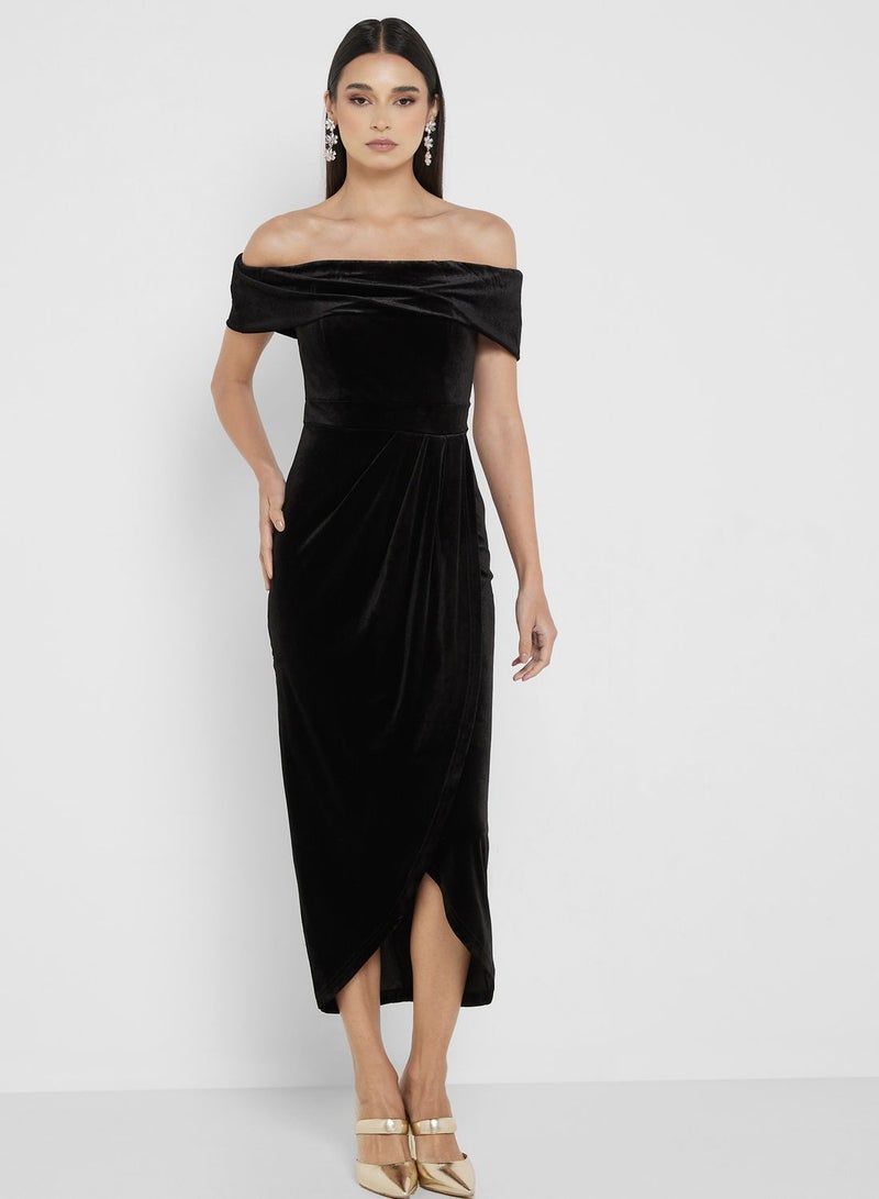 Ella Limited Edition Velvet Off-Shoulder Dress - Image 4