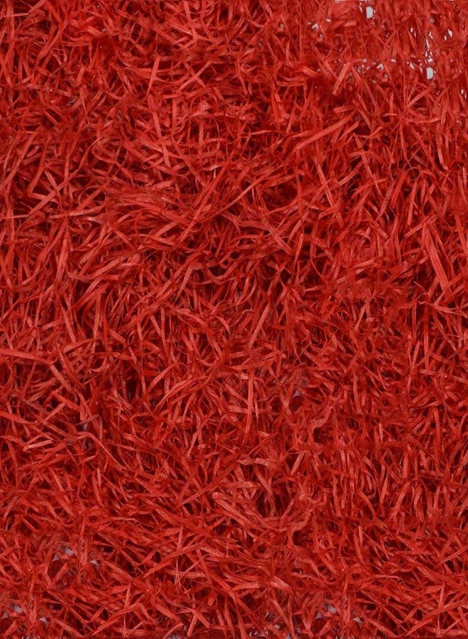 Shop Buzz 80 gm Paper Grass for Crafts Project Gift Packing Crafts, Packing For Marriage Gifts,Christmas Decoration, Decoration,Baby Shower Decoration (Red Colour) - Image 1