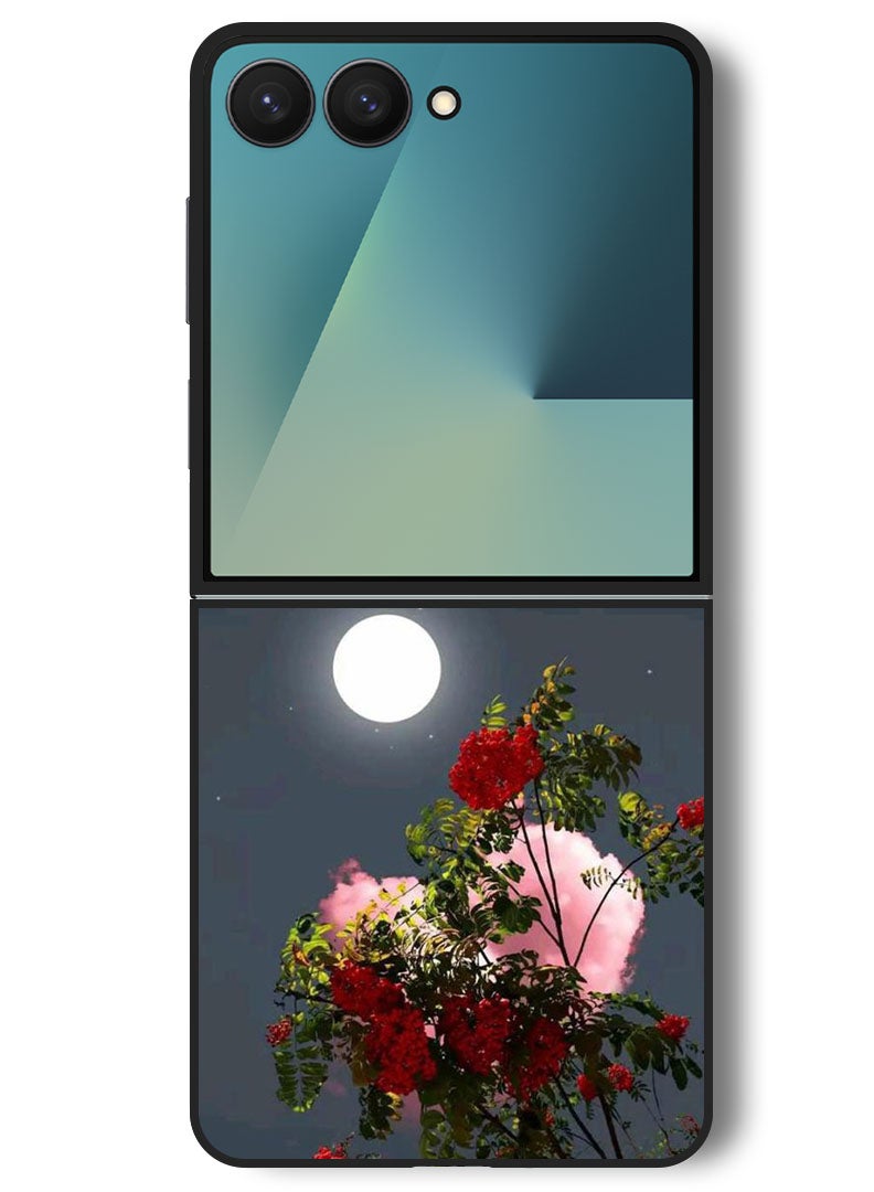 Theodor Case Compatible with Samsung Galaxy Z Flip 7 - 6.9 Inch Protection Shockproof Bumper Cover Moon Shining - Image 1