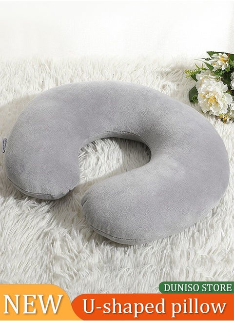 Travel Neck Pillow Memory Foam Pillows Travel Supports the Head Neck and Chin when Sleeping use Super Lightweight Portable Headrest Great for Airplane Chair Car Home Office Sleeping Rest Cushion