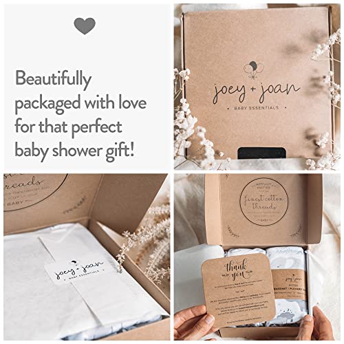 Joey + Joan Changing Pad Covers for Baby Diaper Changing Table Pad – Neutral for Boys and Girls 100% Jersey Cotton Sheets – Grey White Elephant, Star, Cloud, Moon, Owl – 2 Pack - Image 4