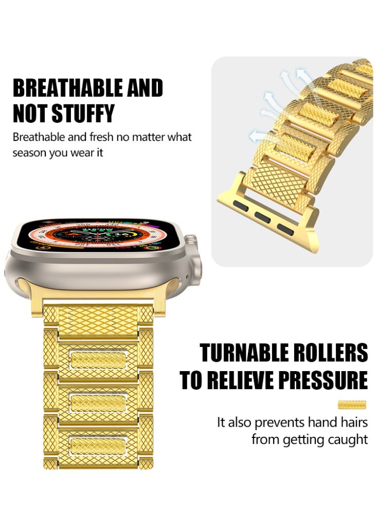 Stainless Steel Gold Apple Ball Strap for iwatch Series Ultra SE 8 7 6 5 4 3 2 1 Compatible  38/40/41mm/s10 42mm - Image 3