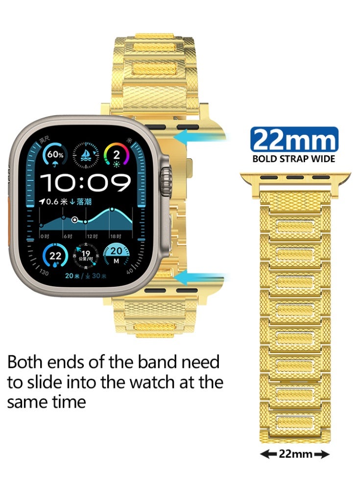 Stainless Steel Gold Apple Ball Strap for iwatch Series Ultra SE 8 7 6 5 4 3 2 1 Compatible  38/40/41mm/s10 42mm - Image 5