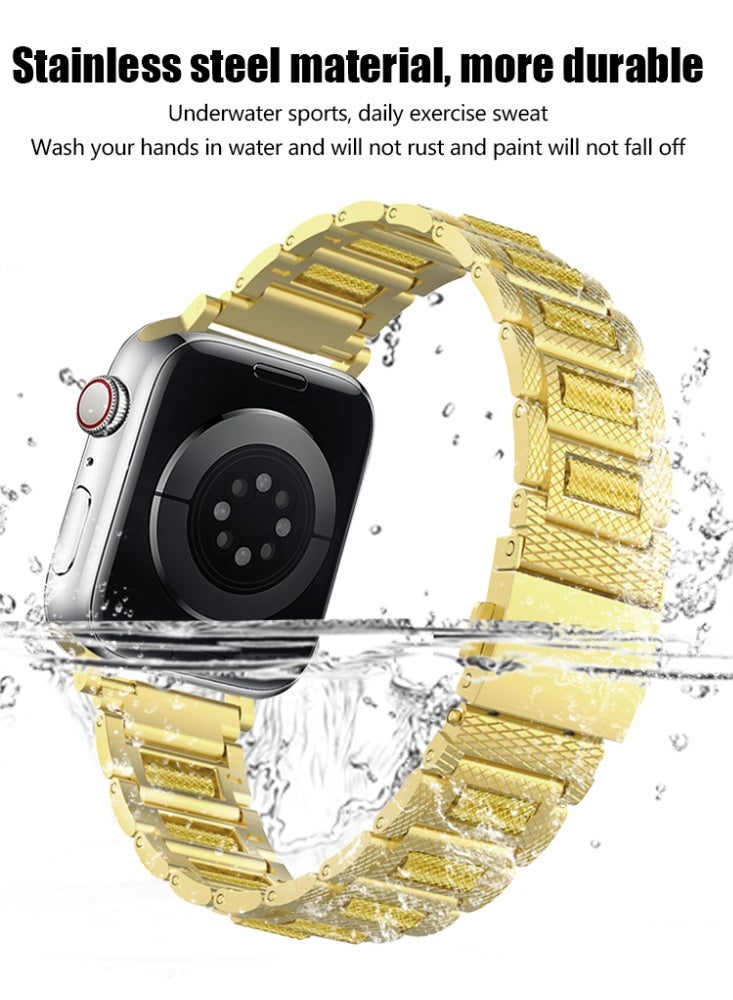 Stainless Steel Gold Apple Ball Strap for iwatch Series Ultra SE 8 7 6 5 4 3 2 1 Compatible  38/40/41mm/s10 42mm - Image 4
