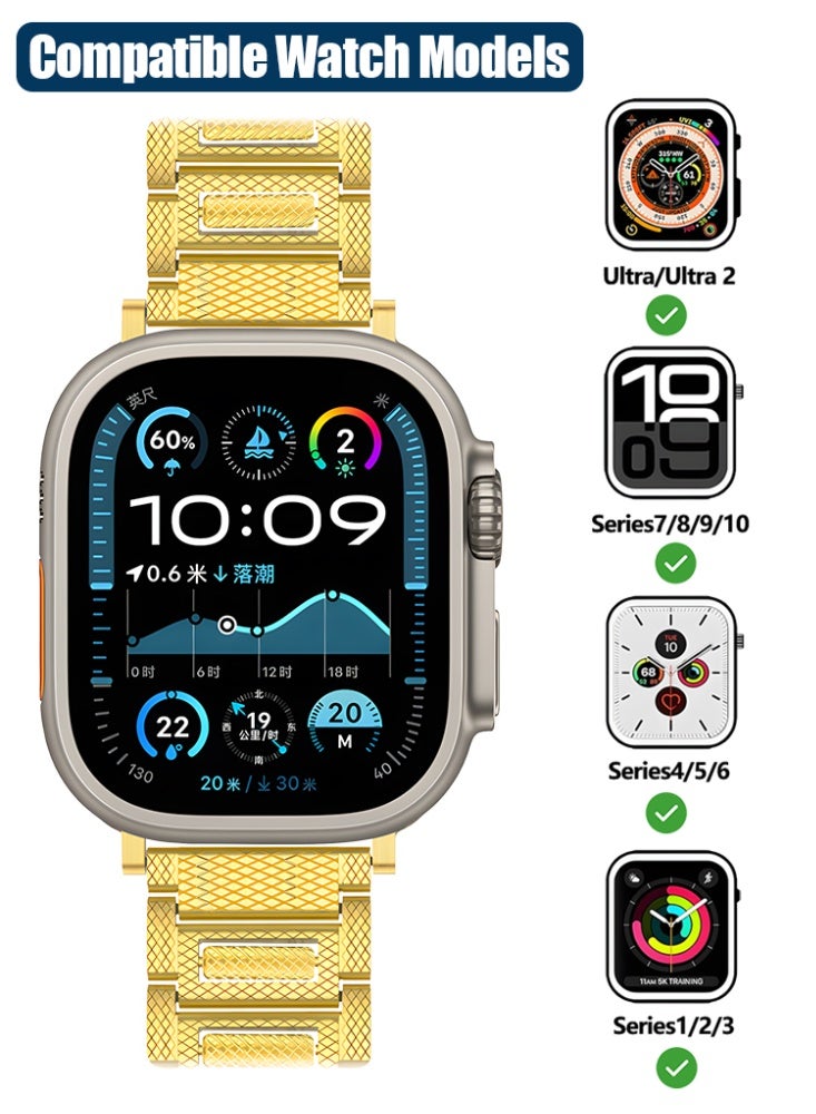 Stainless Steel Gold Apple Ball Strap for iwatch Series Ultra SE 8 7 6 5 4 3 2 1 Compatible  38/40/41mm/s10 42mm - Image 2
