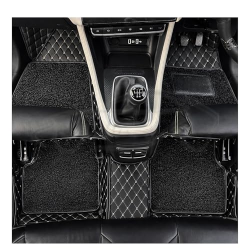 AutoZing® 7D Luxury Car Floor Mat for Maruti Suzuki Swift Facelift 2024, 7 Layer PU Leather Foot Mat, Waterproof, Anti Skid with Curly Noodle Pad Heel Pad, Color - Black - Image 1