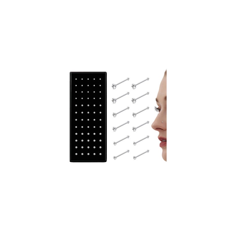 THUNARAZ Straight L Shaped Stainless Steel Nose Studs Rings Piercing Pin Body Jewelry 20G-22G 1.5mm 2mm 2.5mm - Image 1