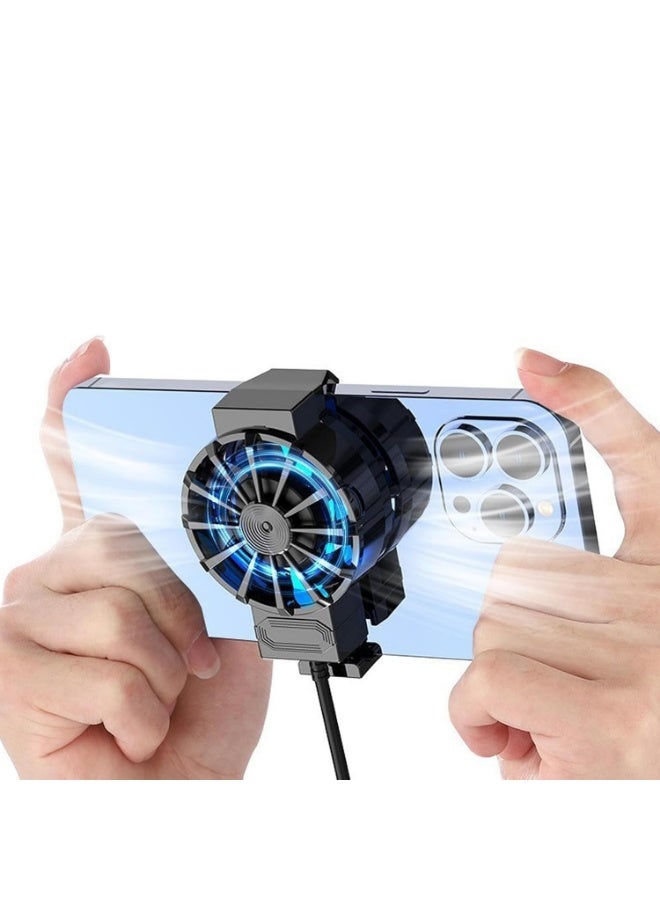 X16 MOBILE PHONE AIR COOLER X16 , Phone Cooling Fan, Portable Mobile Phone Cooler, Semiconductor Portable Cooler - Black - Image 4