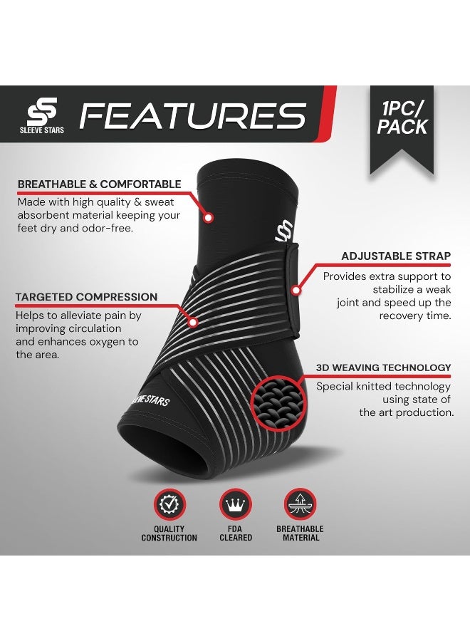 SS SLEEVE STARS SS SLEEVE STARS Ankle Support for Ligament Damage & Sprained Ankle, Achilles Tendonitis Support Foot & Plantar Fasciitis, Ankle Brace for Women & Men w/Strap, Heel Pain Relief  - Image 3