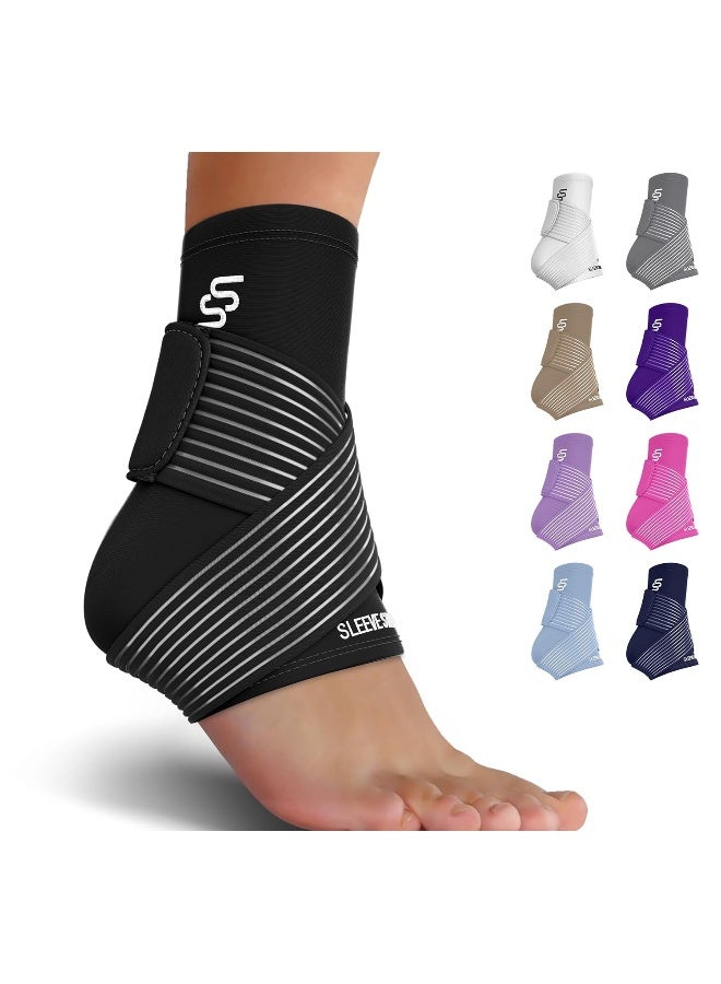 SS SLEEVE STARS SS SLEEVE STARS Ankle Support for Ligament Damage & Sprained Ankle, Achilles Tendonitis Support Foot & Plantar Fasciitis, Ankle Brace for Women & Men w/Strap, Heel Pain Relief  - Image 1