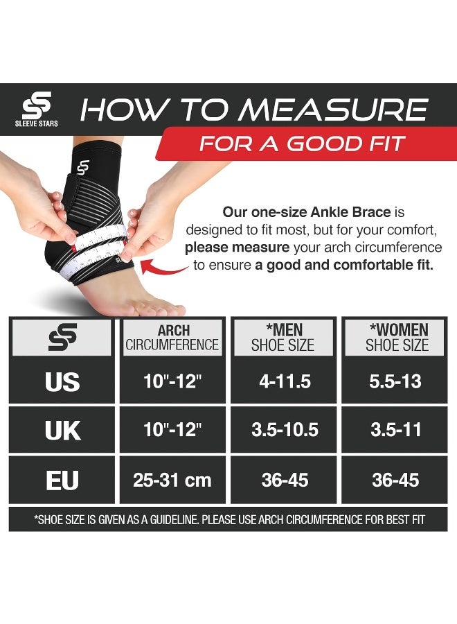 SS SLEEVE STARS SS SLEEVE STARS Ankle Support for Ligament Damage & Sprained Ankle, Achilles Tendonitis Support Foot & Plantar Fasciitis, Ankle Brace for Women & Men w/Strap, Heel Pain Relief  - Image 5