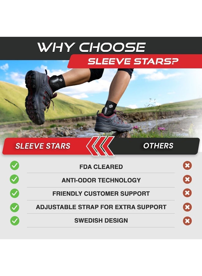 SS SLEEVE STARS SS SLEEVE STARS Ankle Support for Ligament Damage & Sprained Ankle, Achilles Tendonitis Support Foot & Plantar Fasciitis, Ankle Brace for Women & Men w/Strap, Heel Pain Relief  - Image 4