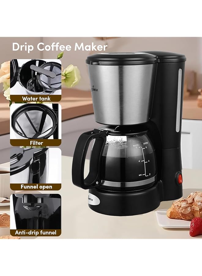erorex Coffee Maker Anti Drip Function 1.5 Liter Coffee Machine 900 Watts Espresso Machine Easy Grip Handle Non Stick Warming Plate Auto Shutoff Boil Dry Protectionauto Off Function - Image 5