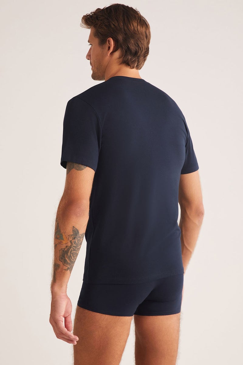 KOM Short Sleeve Cotton Modal Men's Antonio V Neck T-shirt  - Image 4