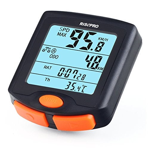 RISEPRO Bike Computer, RISEPRO® Wireless Bicycle Speedometer Bike Odometer Cycling Multi Function Waterproof 4 Line Display with Backlight YT-813 - Image 2