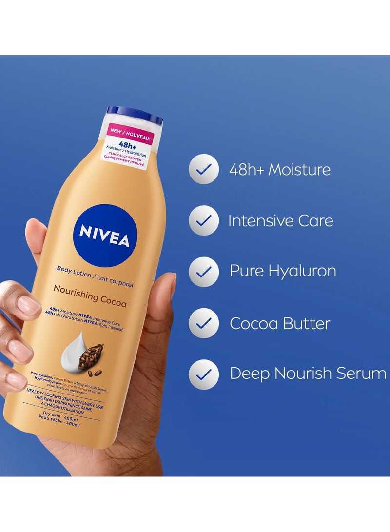 NIVEA Nourishing Cocoa Body Lotion With Cocoa Butter 400ml - Image 3