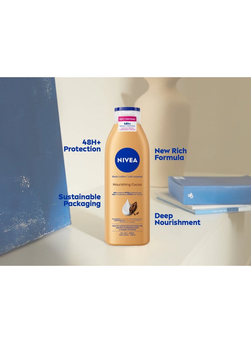 NIVEA Nourishing Cocoa Body Lotion With Cocoa Butter 400ml - Image 4