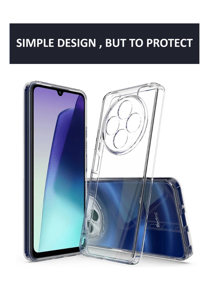 GMATE For Redmi 14R - Soft Flexible Transparent Silicone Protective Back Case Cover-Transparent - Image 2