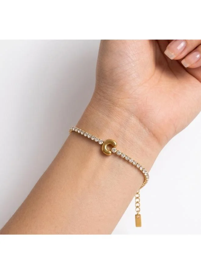 Rovaux  Letter C Initial Tennis Bracelet for Women | Best Price UAE