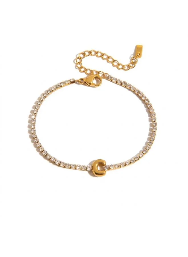 Letter C Initial Tennis Bracelet