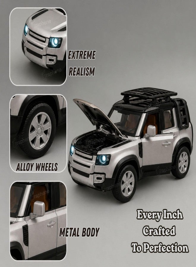 GRAPHENE 1:22 Scale Die Cast Pull Back Metal Car with Lights Sound Openable Doors Hoods & Trunk Realistic Miniature Alloy Model Toy Car Gift for Kids Boys Girls 2+ Years - Image 3