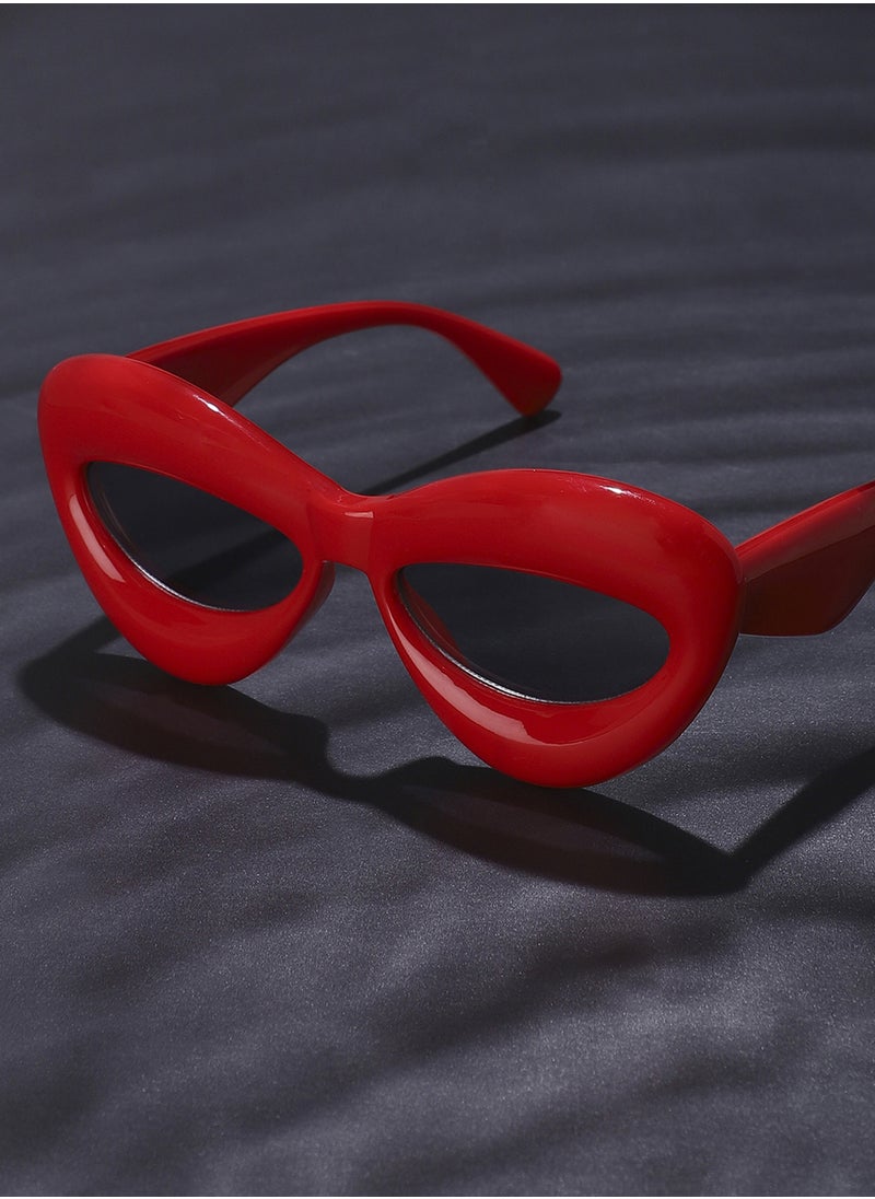 Haute Sauce Solid Cateye Sunglasses - Red  - Image 1