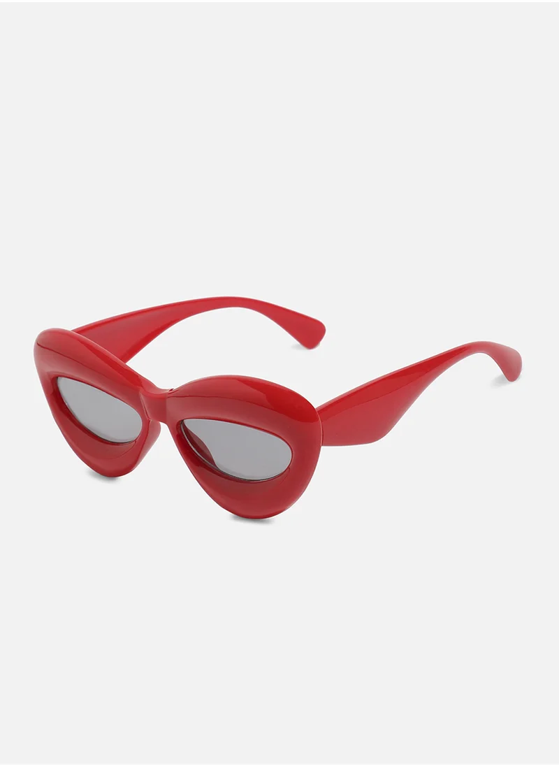 Haute Sauce Solid Cateye Sunglasses - Red