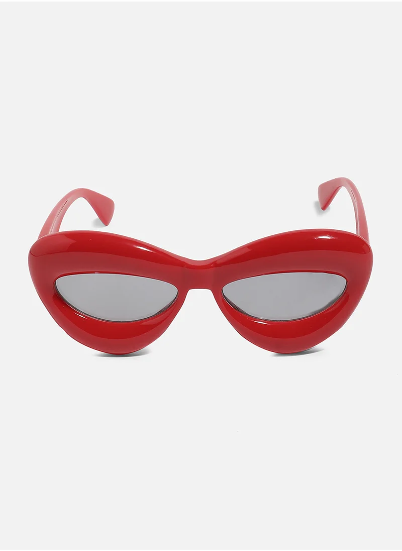 Haute Sauce Solid Cateye Sunglasses - Red