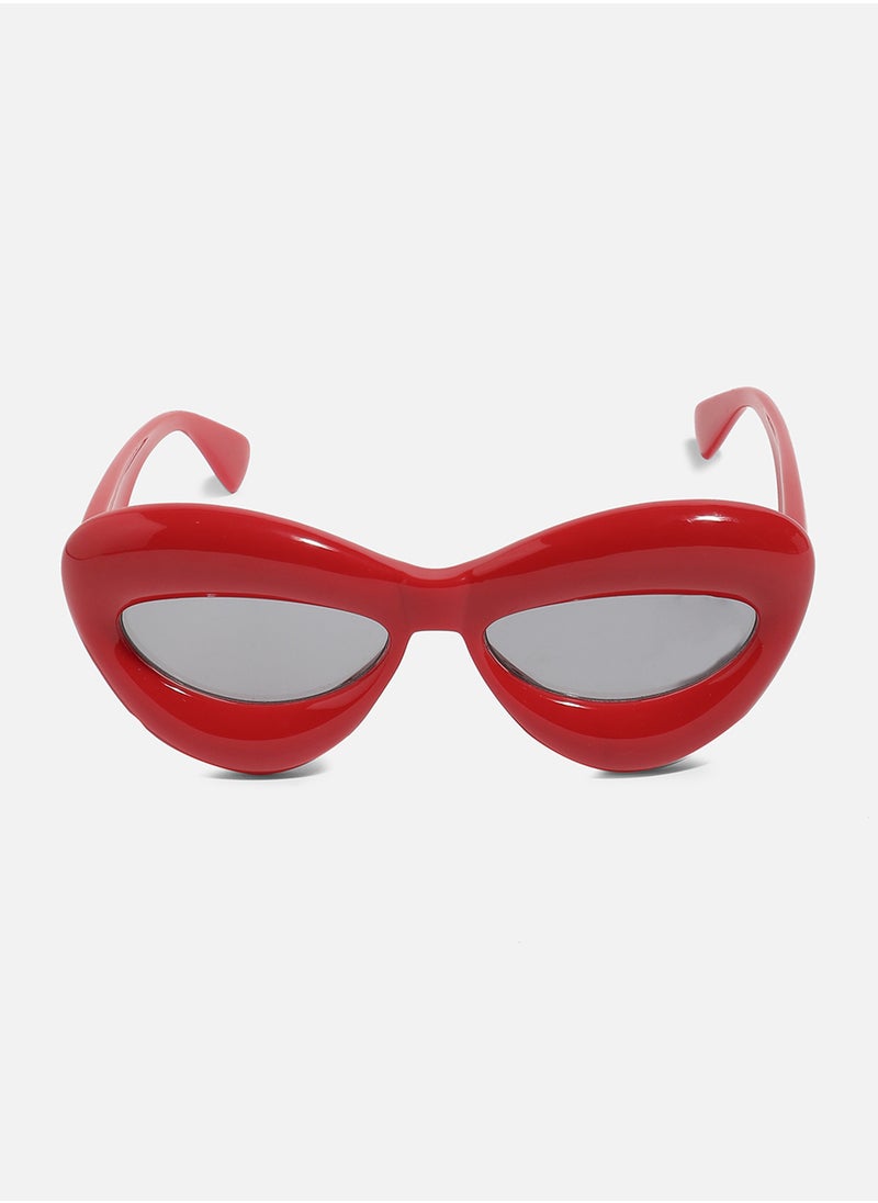 Haute Sauce Solid Cateye Sunglasses - Red  - Image 4