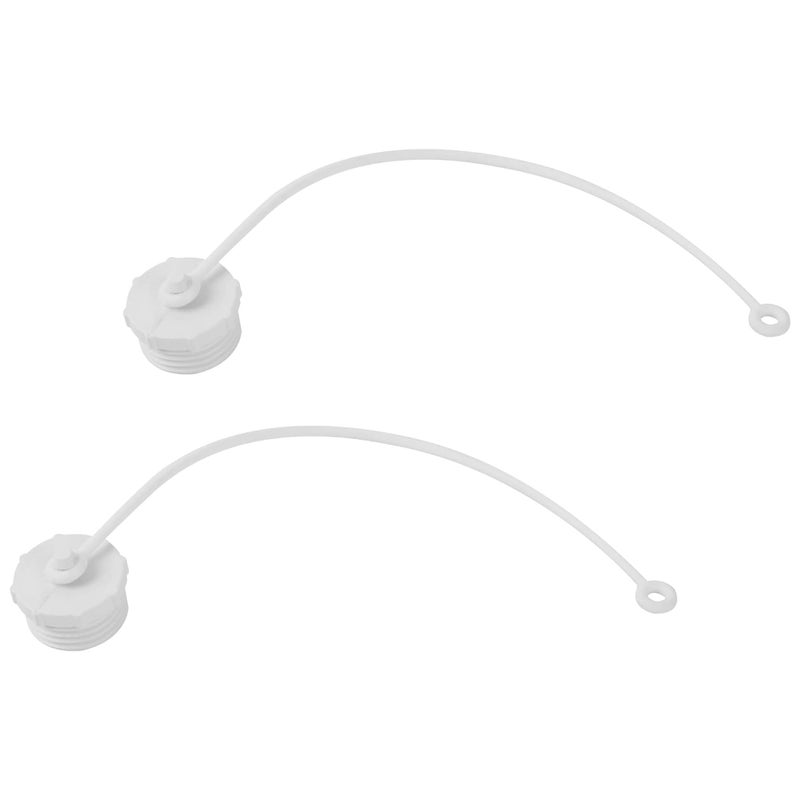 TonGass 2Pack White Coupler Hose Plugs with Straps Easy Twist 34 MPT Connectors Compatible with Most RV City Water Inlets Keep Dust and Debris from the Fresh Water System  A Style
