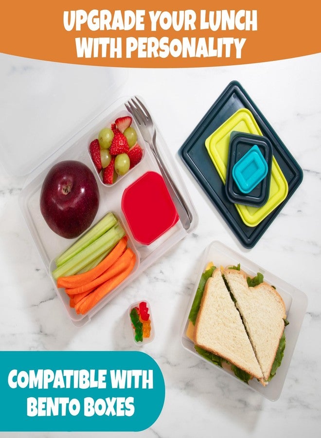 Bentology Snack Buddies - Mini Bento Snack Lunch Box w 4 Portion Control Meal Containers and Lids - BPA, PVC Free, Food Safe - On-the-Go lunchbox - Pink - Image 5