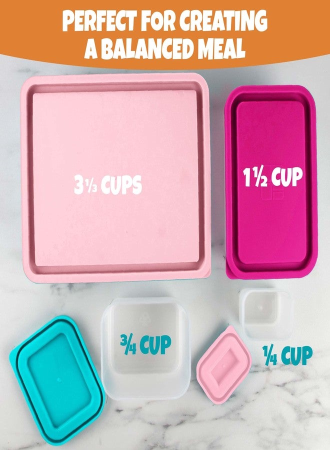 Bentology Snack Buddies - Mini Bento Snack Lunch Box w 4 Portion Control Meal Containers and Lids - BPA, PVC Free, Food Safe - On-the-Go lunchbox - Pink - Image 3