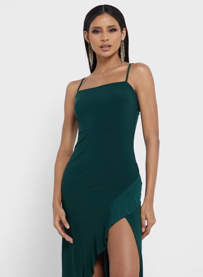 John Zack Ruffled Slit Dress  - Image 4
