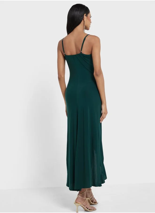 John Zack Side Slit  Waterfall Dress