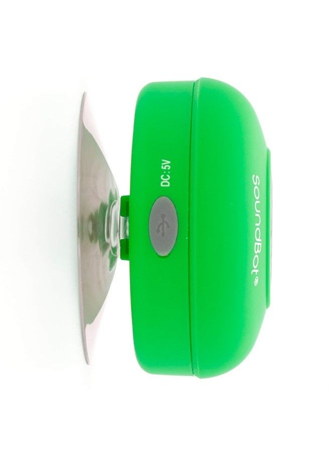 SB510 Bluetooth Shower Speaker HD Water Resistant Bathroom Speakers, Handsfree Portable Speakerphone with Built-in Mic, 6hrs of Playtime, Control Buttons and Dedicated Suction Cup (Green)