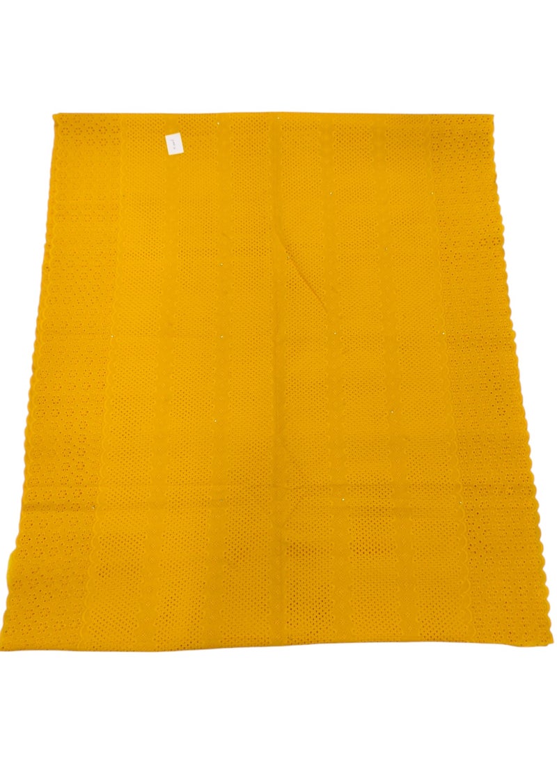 African Dry Lace High Quality Fabrics 5 Yards With 100% Cotton Fabric Best New Beautiful Multicolour Latest Fancy Dry Lace for Party Dress (YELLOW) - Image 5