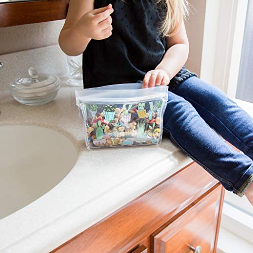 Full Circle Ziptuck Reusable Lunch Bag Set – 1 Sandwich Bag and 1 Snack Bag - Multi-Use Leak-Free Food-Safe Storage Bags – BPA-Free, Cactus Party - Image 4