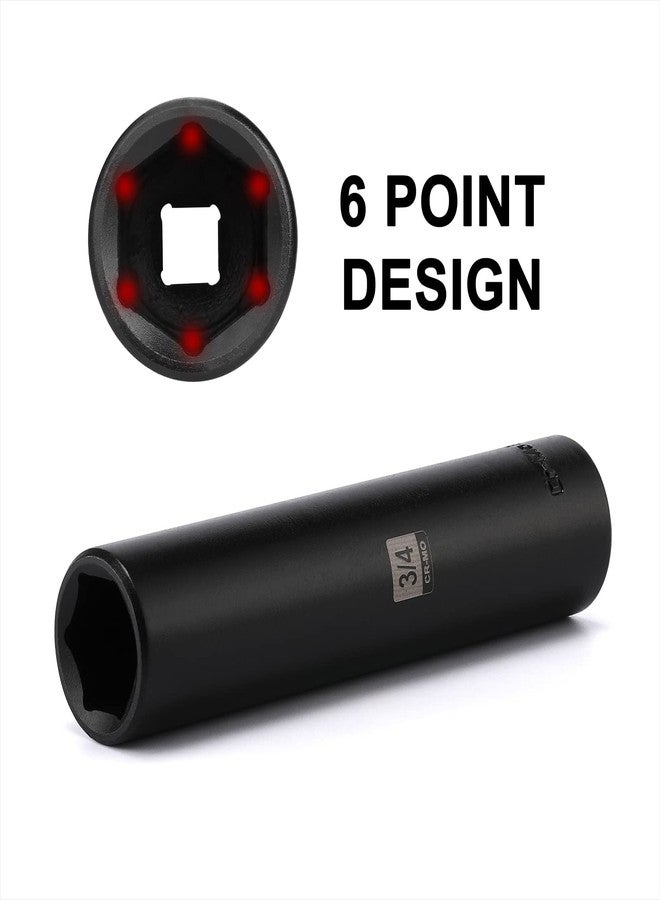 Mayouko 1/2" Drive 3/4" Extra Long Deep Impact Socket, CR-MO, 6 Point, 5 Inch Long - Image 4