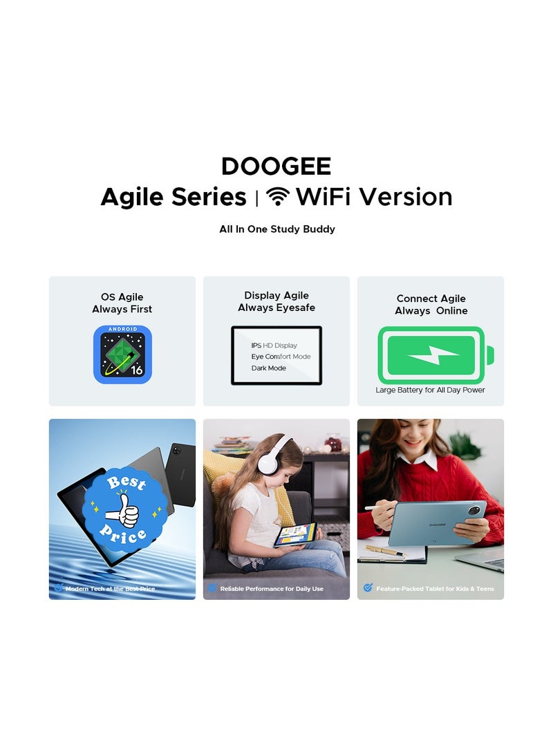 دوجي جهاز لوحي DOOGEE Tab A9 Pro+ إصدار VIP بنظام أندرويد 16 شاشة 11 بوصة HD IPS بمعدل تحديث 90Hz ذاكرة RAM 30GB سعة تخزين 128GB بطارية 8580mAh واي فاي Widevine L1 سماعات مزدوجة فتح بالوجه مع لوحة مفاتيح وماوس وقلم ستايلس وغطاء وشاحن لون أزرق جليدي - Image 5
