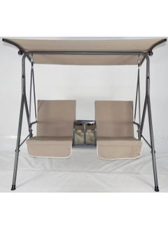 DubaiGallery 2 Seat Garden Swing Bench 2-Seater with Roof Steel Frame  - Image 2