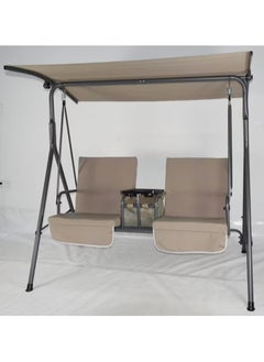 DubaiGallery 2 Seat Garden Swing Bench 2-Seater with Roof Steel Frame  - Image 3