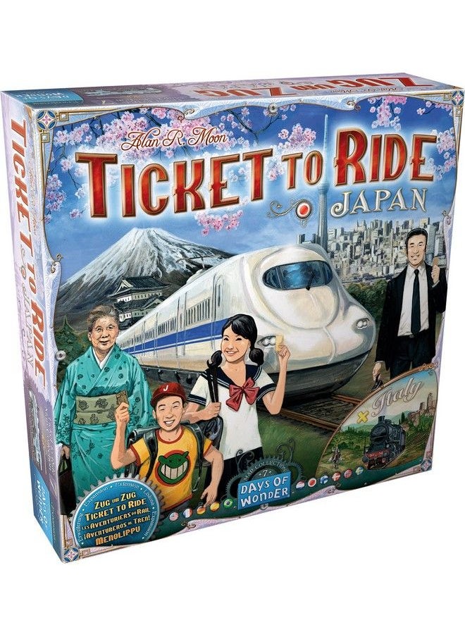 Days of Wonder - Ticket To Ride Japan Board Game Expansion ; Family Board Game ; Board Game For Adults And Family ; Train Game ; Ages 8+ ; For 2 To 5 Players ; Average Playtime 3060 Minutes ; Made By Days Of Wonder - Image 1