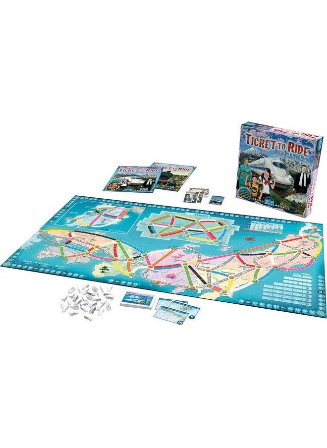 Days of Wonder - Ticket To Ride Japan Board Game Expansion ; Family Board Game ; Board Game For Adults And Family ; Train Game ; Ages 8+ ; For 2 To 5 Players ; Average Playtime 3060 Minutes ; Made By Days Of Wonder - Image 1