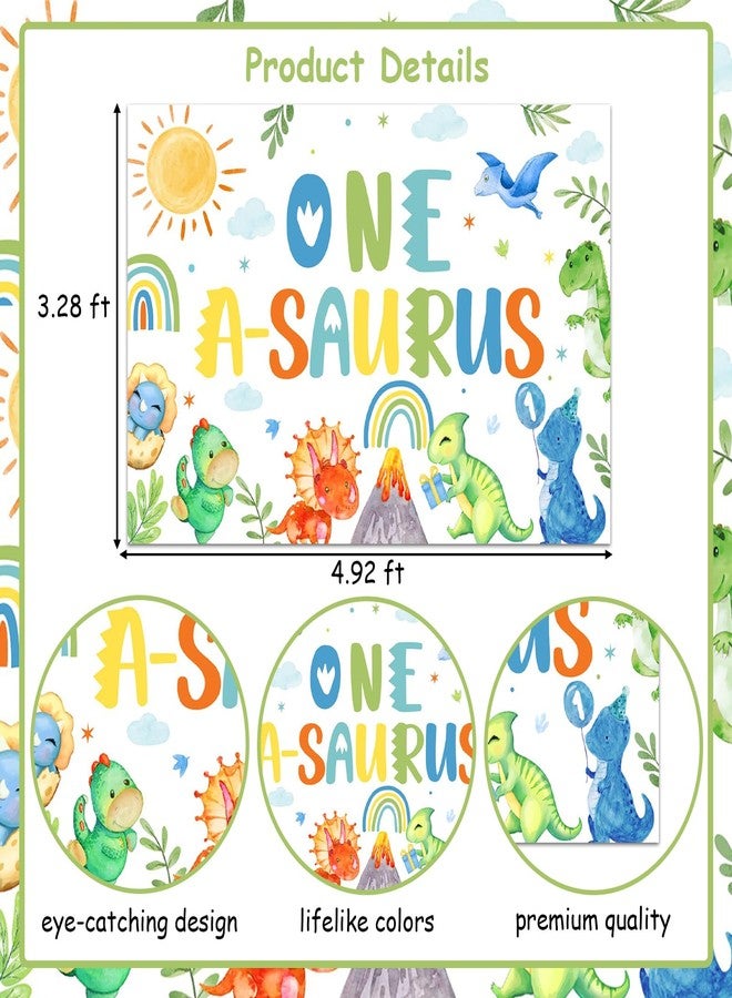 Balterever One a Saurus Birthday Decorations for Boys Dinosaur 1st Birthday Decoration with Dinosaur Birthday Photo Banner One a Saurus Birthday Backdrop, Cake Cupcake Toppers Dinosaur Bday Tablecloth - Image 5