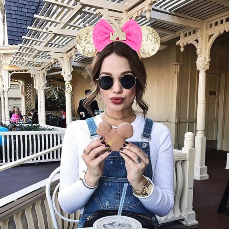 DRESHOW Mouse Ears Bow Headbands Glitter Party Decoration Cosplay Costume for Women - Image 3